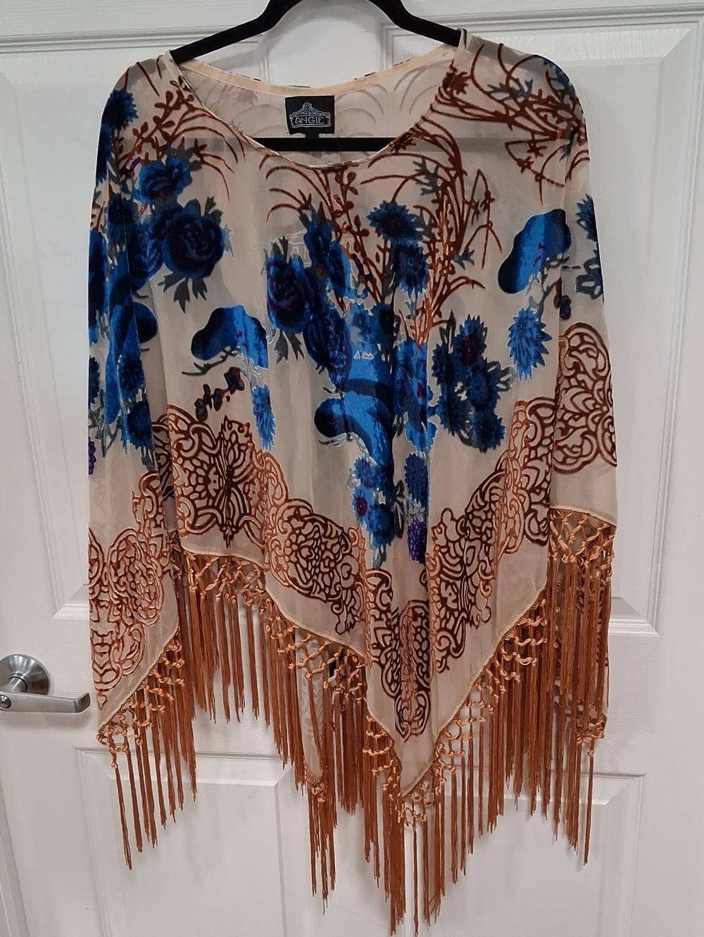 Angie Sheer Fringe Poncho
